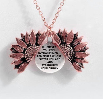 Collar con letras de doble capa de girasol