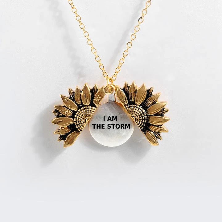 Collar con letras de doble capa de girasol