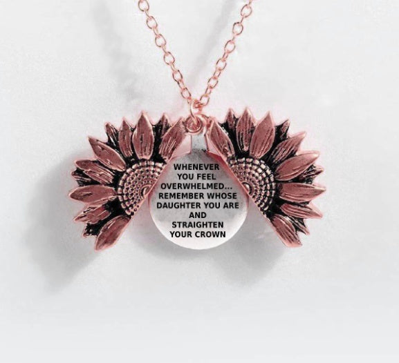 Collar con letras de doble capa de girasol