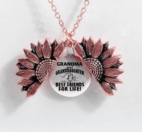 Collar con letras de doble capa de girasol