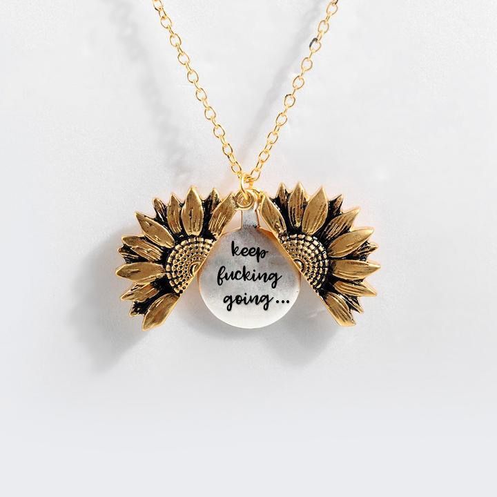 Collar con letras de doble capa de girasol