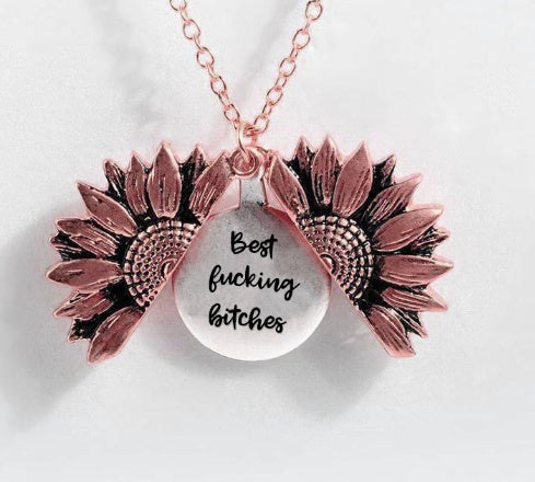 Collar con letras de doble capa de girasol