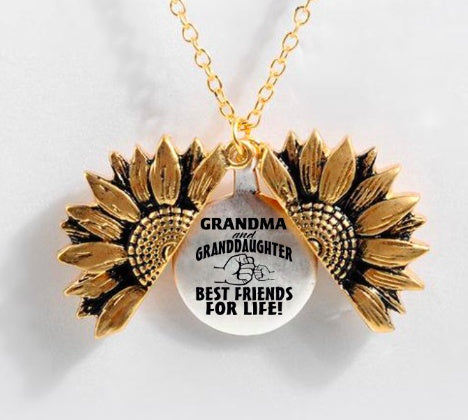 Collar con letras de doble capa de girasol