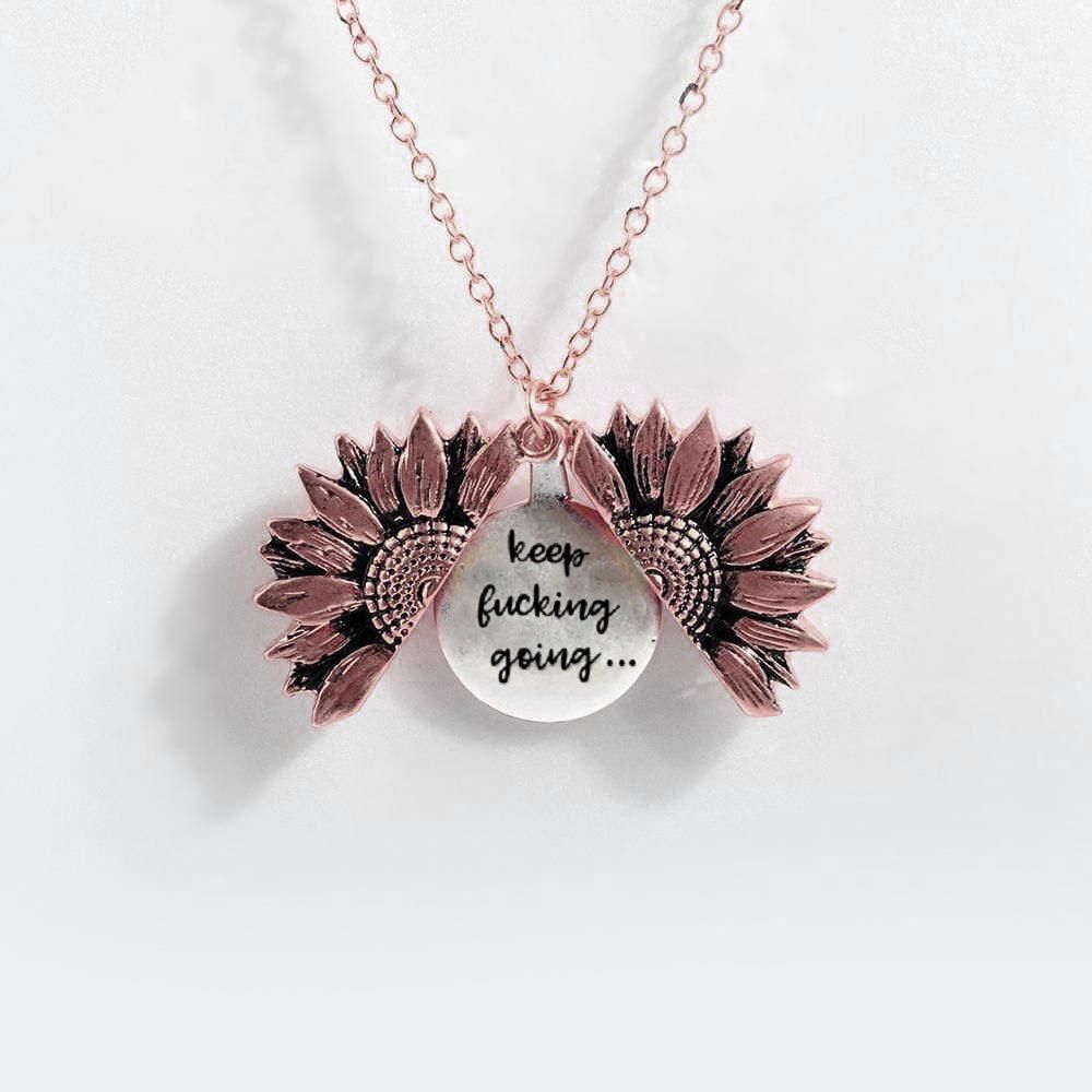 Collar con letras de doble capa de girasol