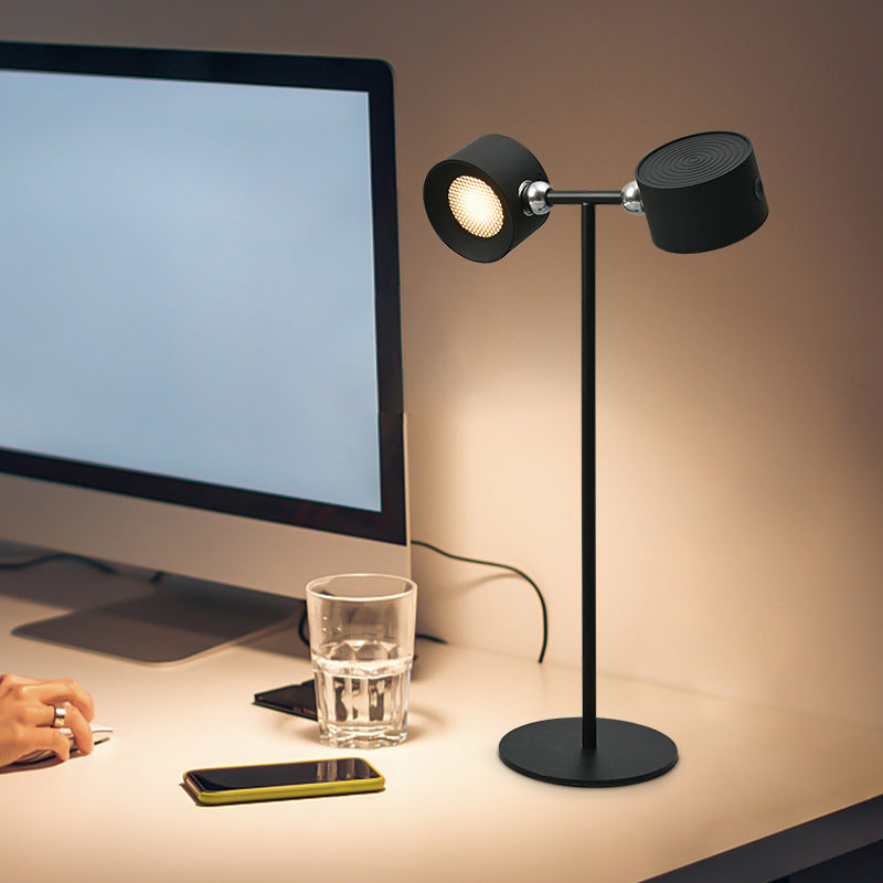 Lámpara De Mesa Magnética LED Recargable Por USB Táctil y Giratoria 360° Con Control Remoto