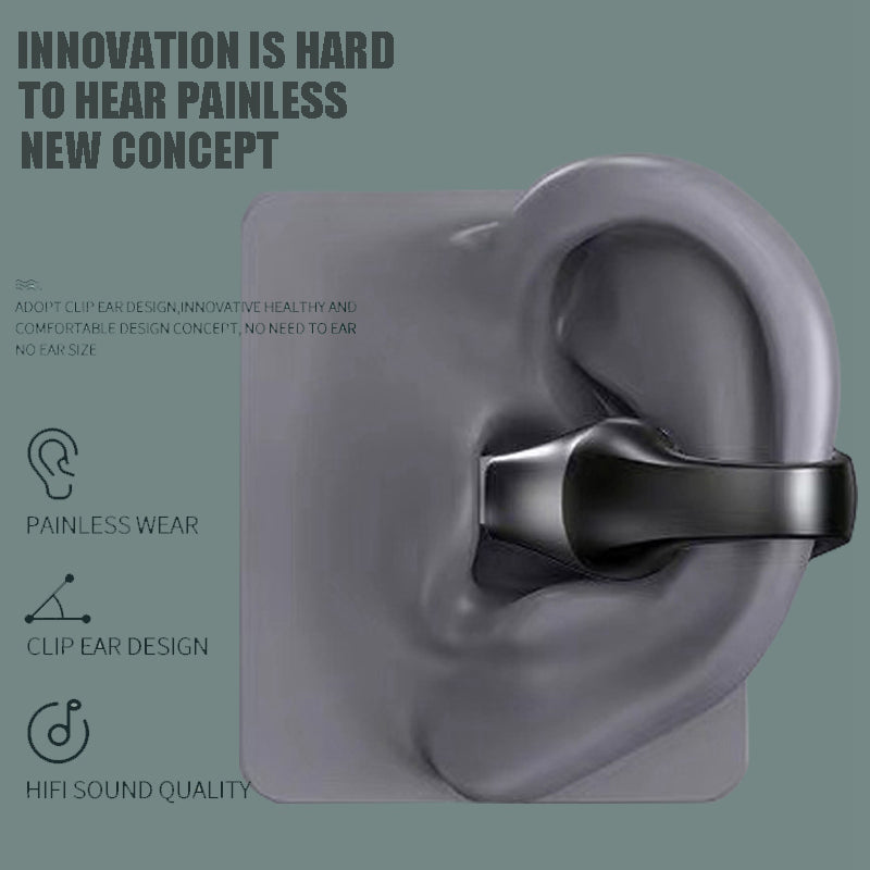 Auricular Con Clip Para La Oreja Bluetooth 5.2 HIFI Táctil Deportivo Con Cancelación De Ruido