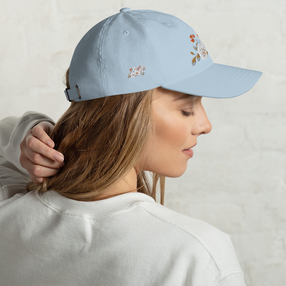 Gorra Con Bordado De Hermosas Flores