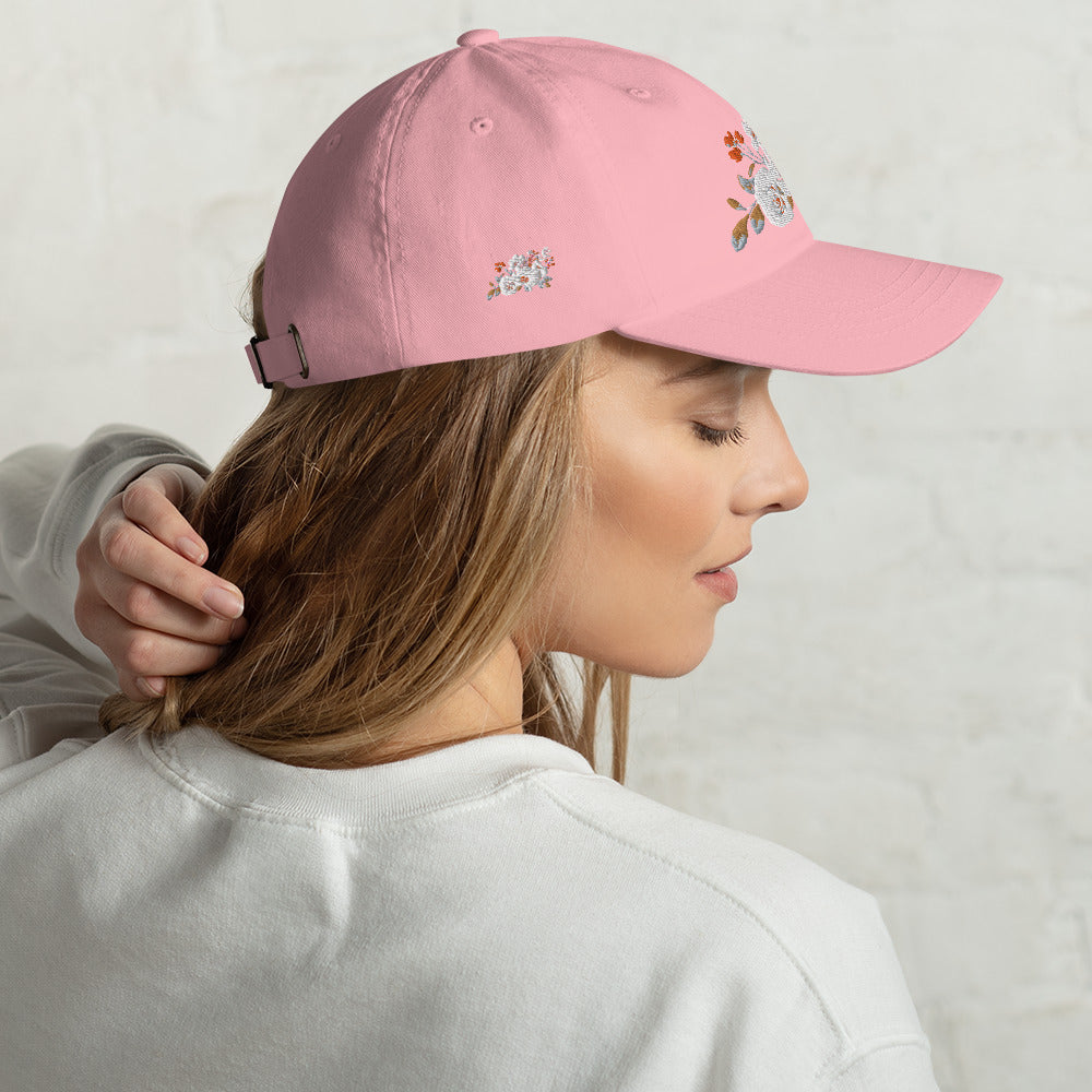 Gorra Con Bordado De Hermosas Flores