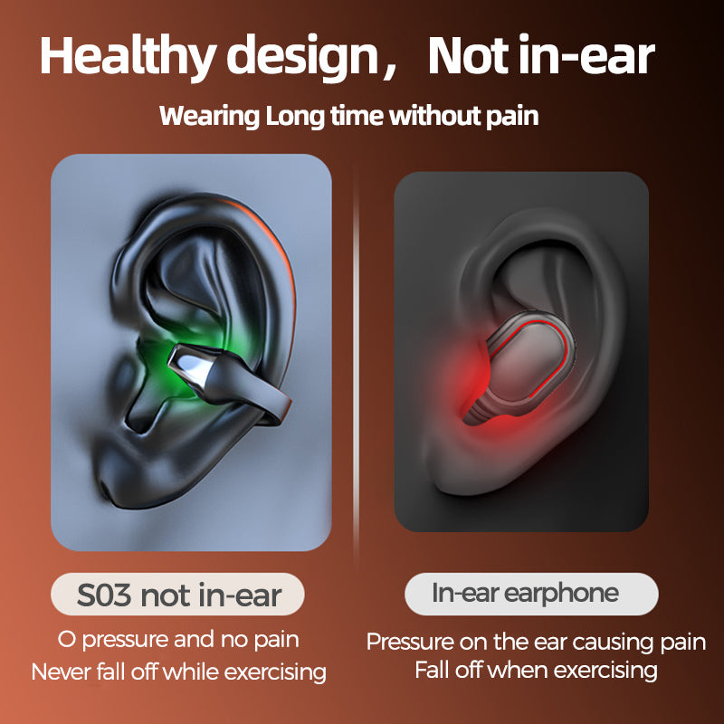 Auricular Con Clip Para La Oreja Bluetooth 5.2 HIFI Táctil Deportivo Con Cancelación De Ruido