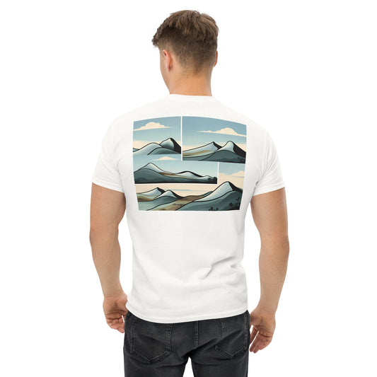 Camiseta clásica gildan Paisajes minimalistas de montañas