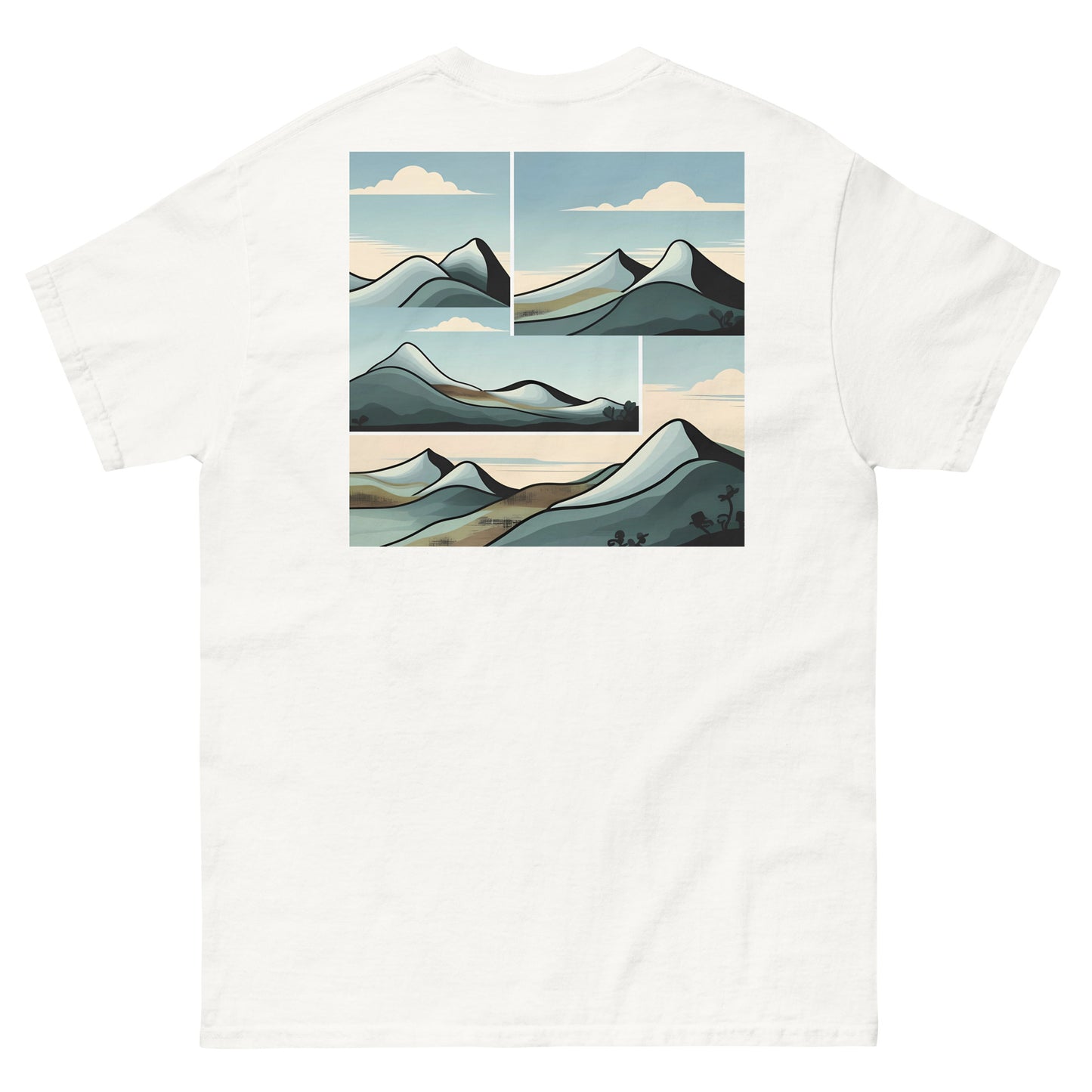 Camiseta clásica gildan Paisajes minimalistas de montañas