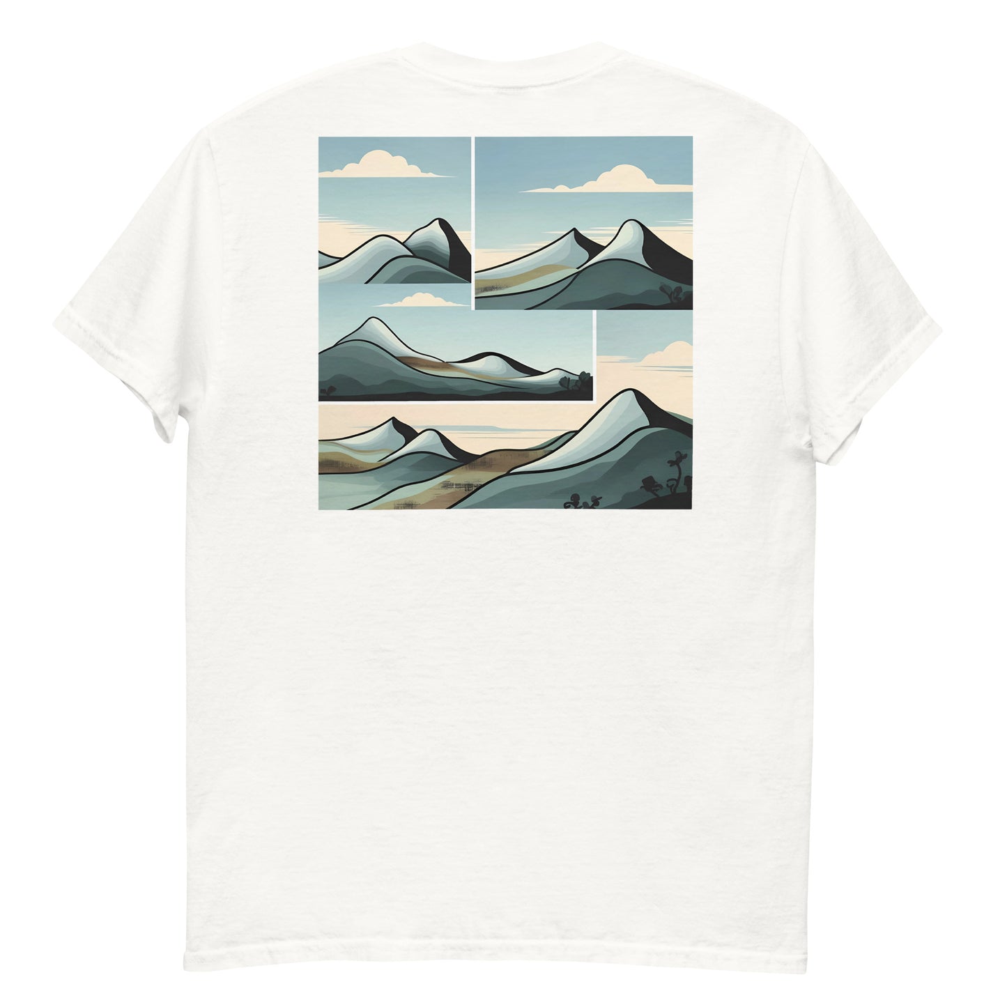 Camiseta clásica gildan Paisajes minimalistas de montañas