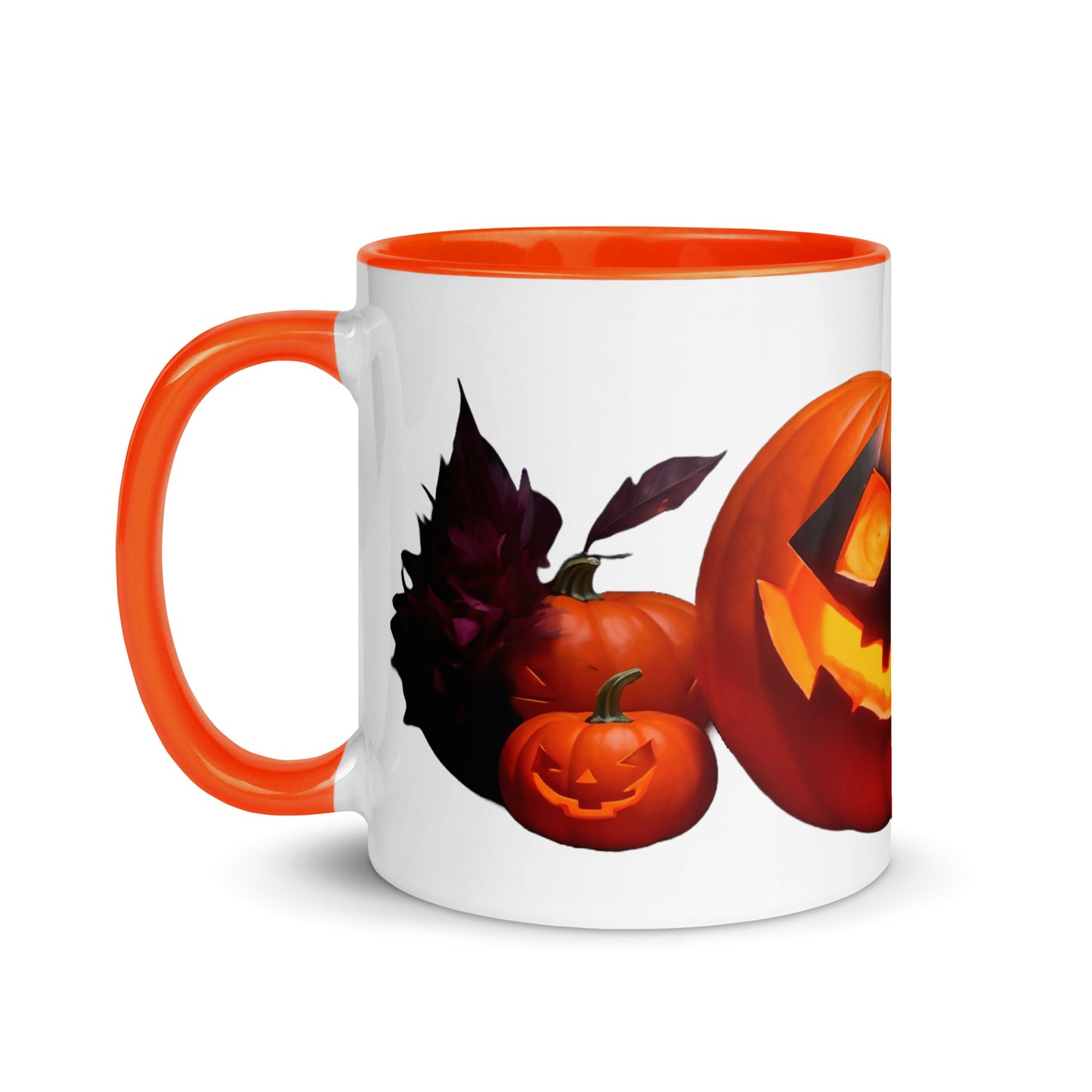 Taza con imagen de calabaza sonriente para entrar a lo sobrenatural