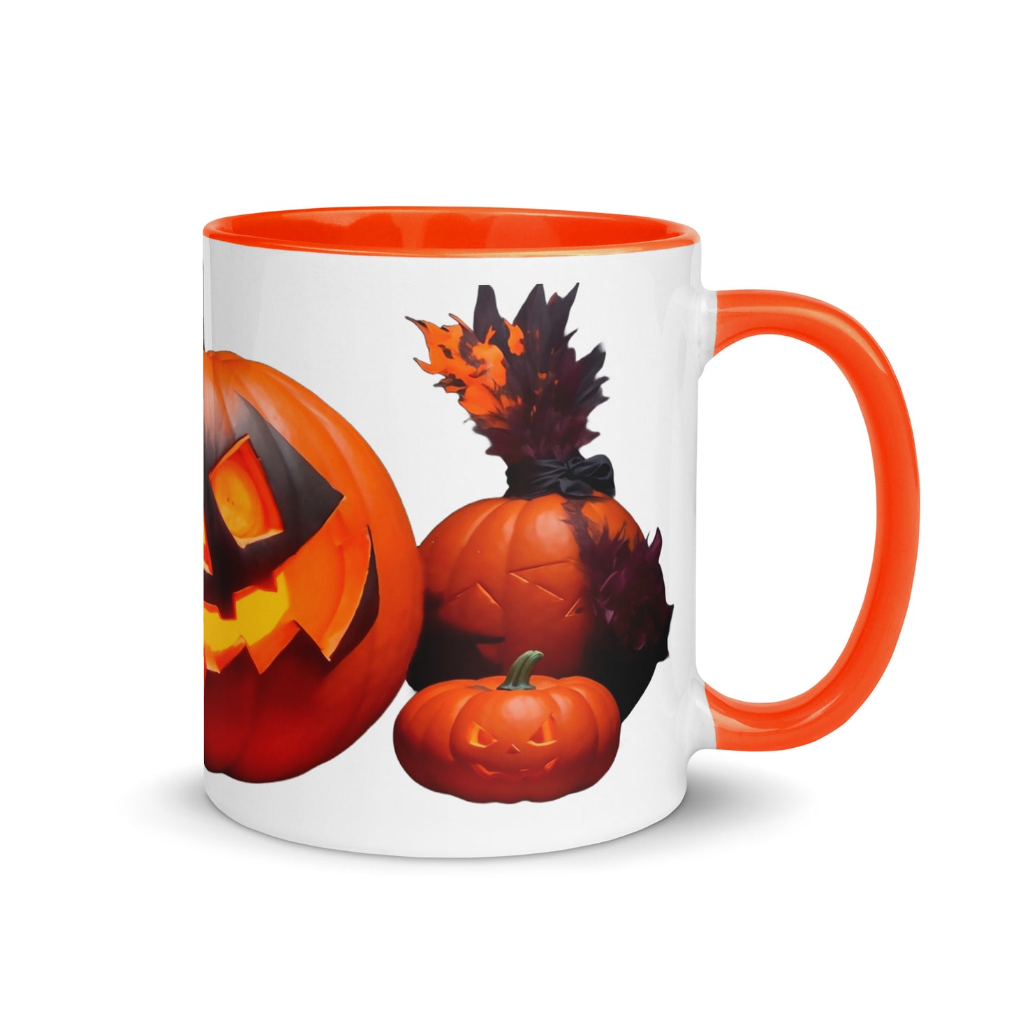 Taza con imagen de calabaza sonriente para entrar a lo sobrenatural